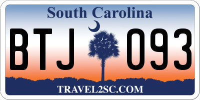 SC license plate BTJ093