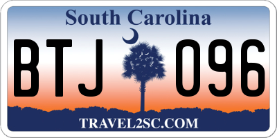 SC license plate BTJ096