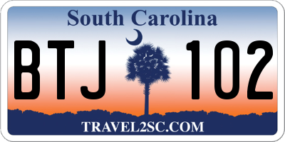 SC license plate BTJ102