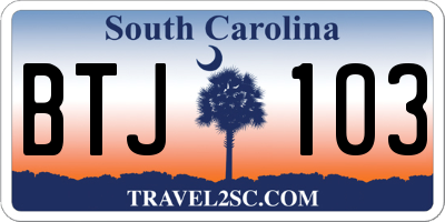 SC license plate BTJ103
