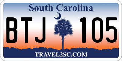 SC license plate BTJ105