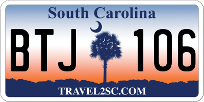 SC license plate BTJ106