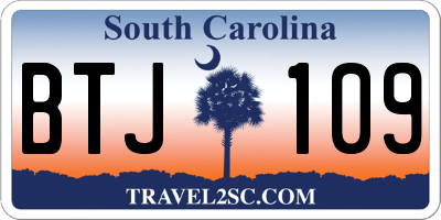 SC license plate BTJ109