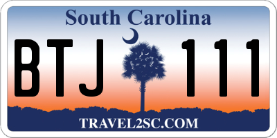 SC license plate BTJ111