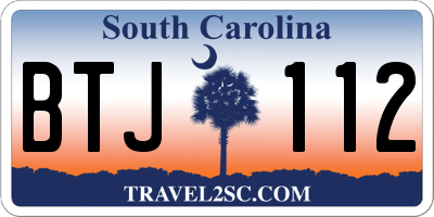 SC license plate BTJ112