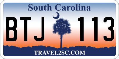 SC license plate BTJ113