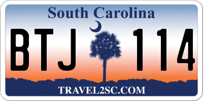 SC license plate BTJ114