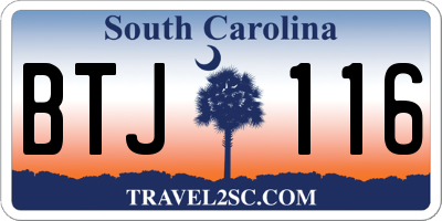 SC license plate BTJ116