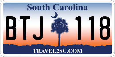 SC license plate BTJ118