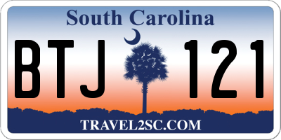 SC license plate BTJ121