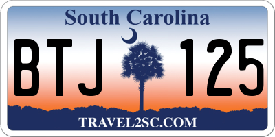 SC license plate BTJ125