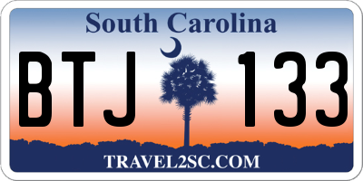 SC license plate BTJ133