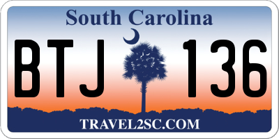 SC license plate BTJ136