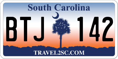SC license plate BTJ142