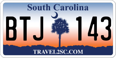 SC license plate BTJ143