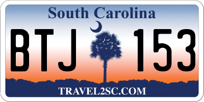 SC license plate BTJ153