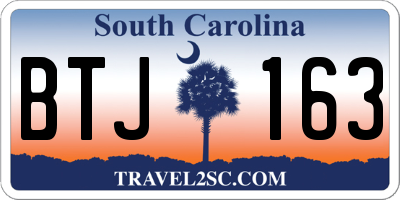 SC license plate BTJ163
