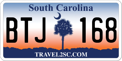 SC license plate BTJ168