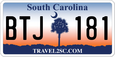 SC license plate BTJ181
