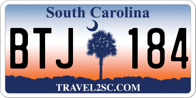 SC license plate BTJ184