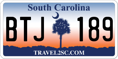 SC license plate BTJ189