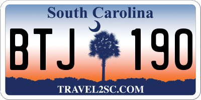 SC license plate BTJ190