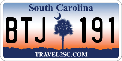 SC license plate BTJ191