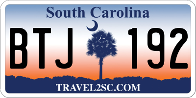 SC license plate BTJ192