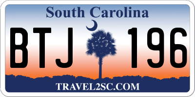 SC license plate BTJ196