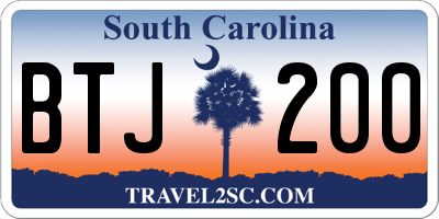 SC license plate BTJ200