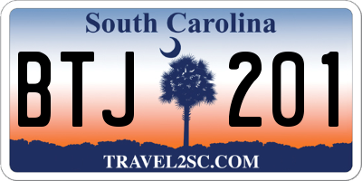 SC license plate BTJ201