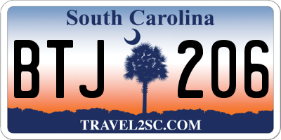 SC license plate BTJ206