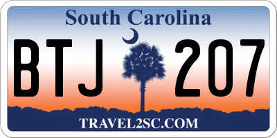 SC license plate BTJ207