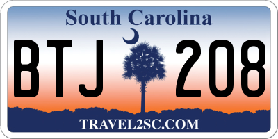 SC license plate BTJ208