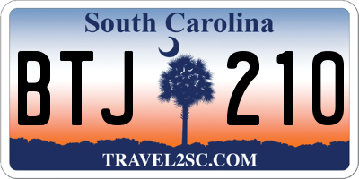 SC license plate BTJ210