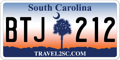 SC license plate BTJ212