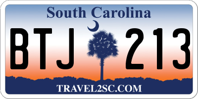 SC license plate BTJ213