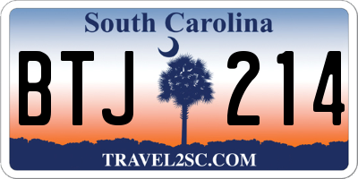 SC license plate BTJ214