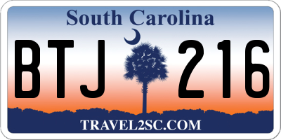SC license plate BTJ216