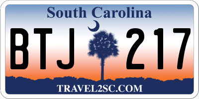 SC license plate BTJ217