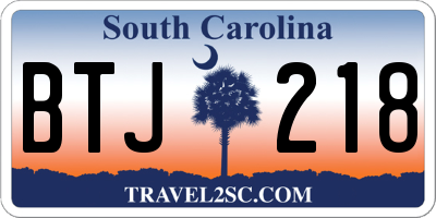 SC license plate BTJ218