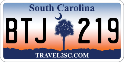 SC license plate BTJ219