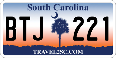 SC license plate BTJ221