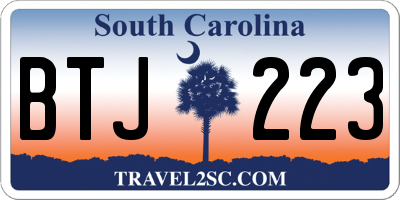 SC license plate BTJ223