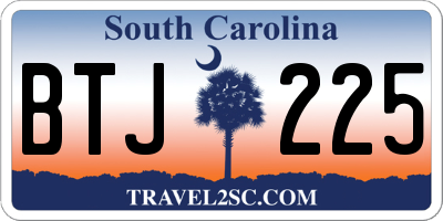 SC license plate BTJ225