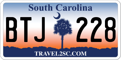 SC license plate BTJ228