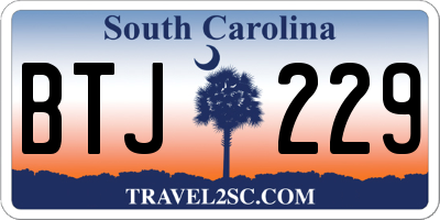 SC license plate BTJ229