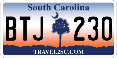 SC license plate BTJ230