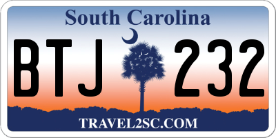 SC license plate BTJ232