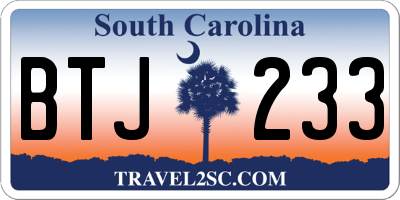 SC license plate BTJ233